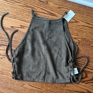 ANGL Olive Green Crop Top